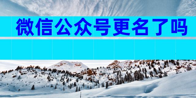 微信公众号更名了吗