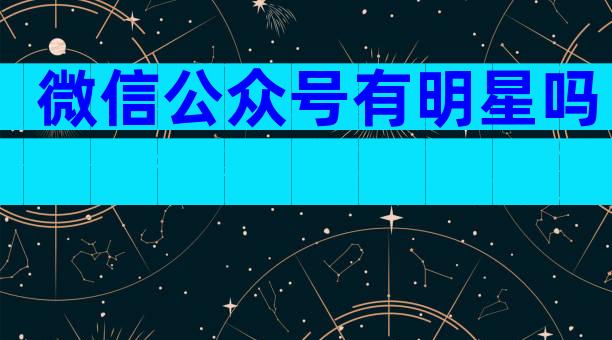 微信公众号有明星吗