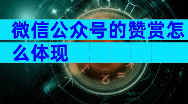 微信公众号的赞赏怎么体现