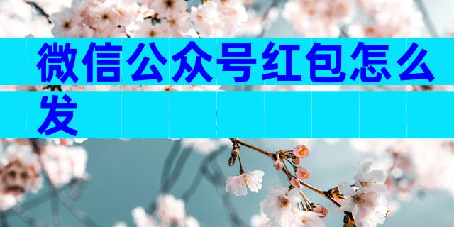 微信公众号红包怎么发