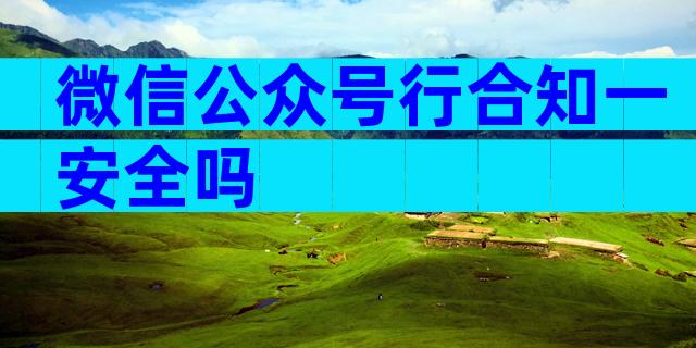 微信公众号行合知一安全吗