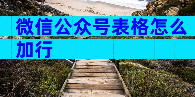 微信公众号表格怎么加行