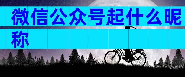 微信公众号起什么昵称
