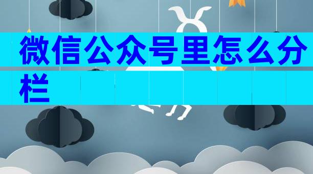 微信公众号里怎么分栏