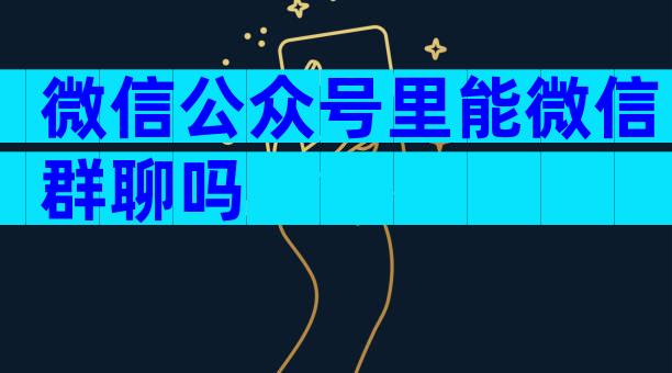 微信公众号里能微信群聊吗