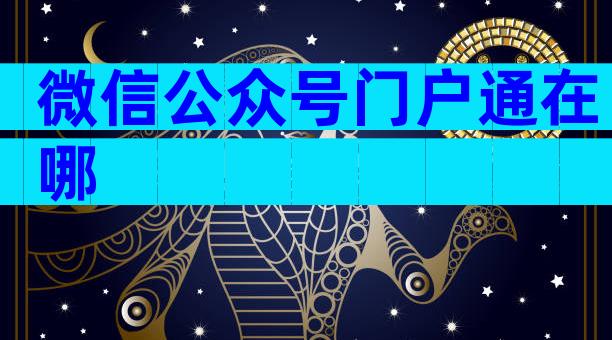 微信公众号门户通在哪