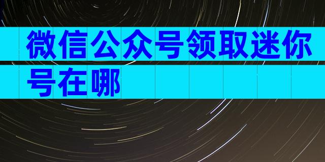 微信公众号领取迷你号在哪
