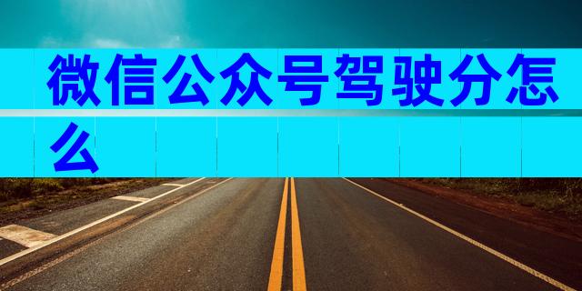 微信公众号驾驶分怎么