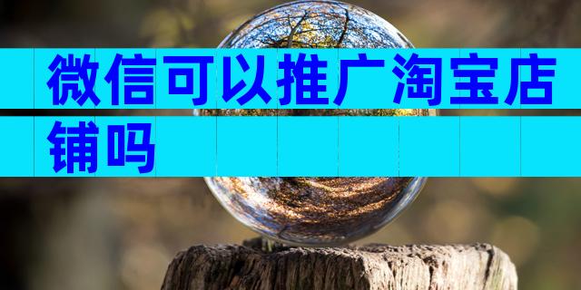 微信可以推广淘宝店铺吗