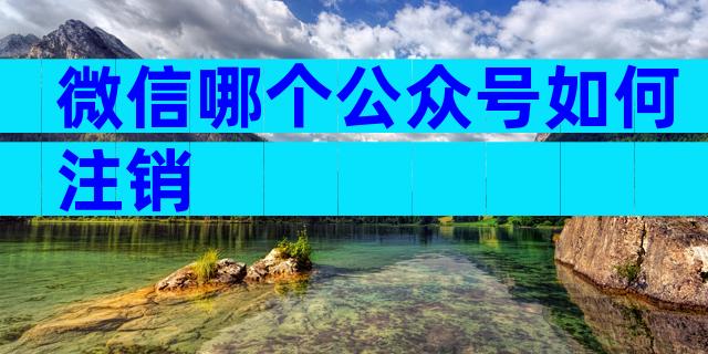 微信哪个公众号如何注销