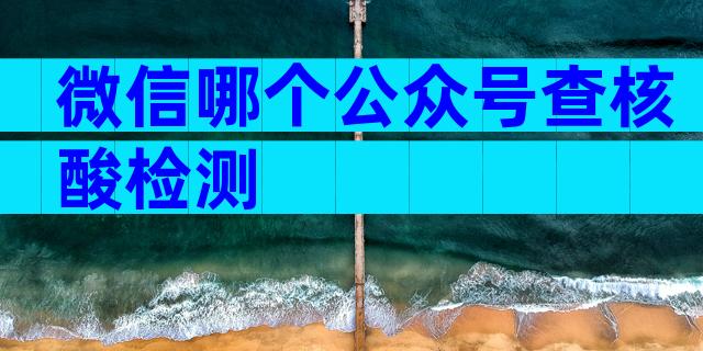 微信哪个公众号查核酸检测