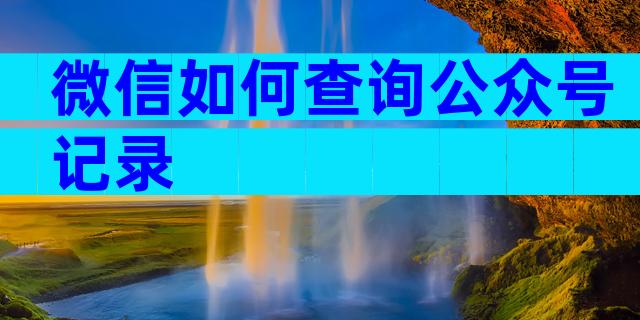 微信如何查询公众号记录