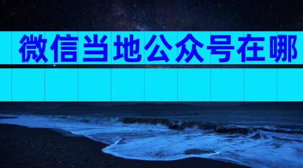 微信当地公众号在哪