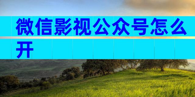 微信影视公众号怎么开