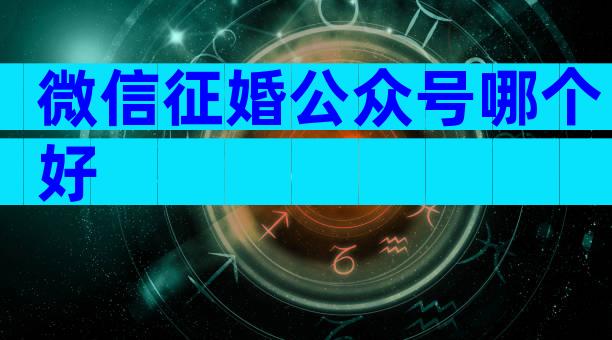 微信征婚公众号哪个好