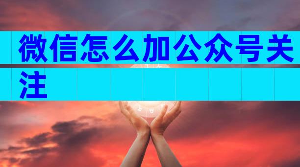 微信怎么加公众号关注