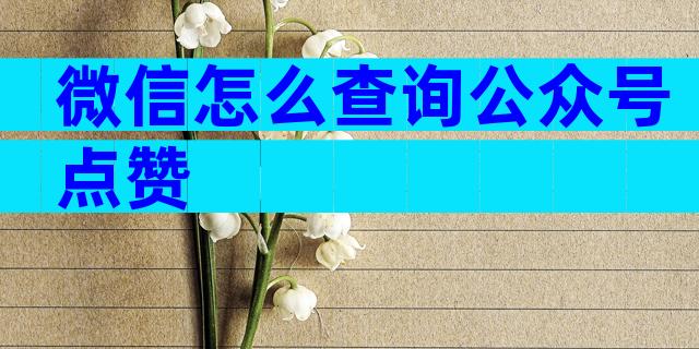 微信怎么查询公众号点赞