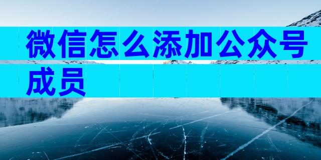 微信怎么添加公众号成员