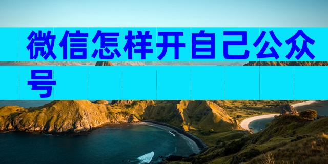 微信怎样开自己公众号