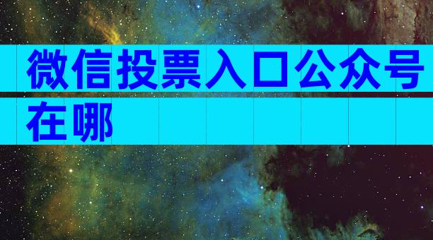 微信投票入口公众号在哪