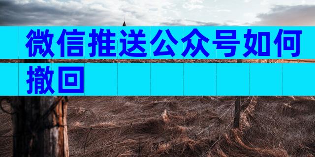 微信推送公众号如何撤回