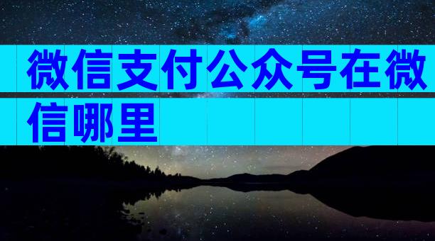 微信支付公众号在微信哪里