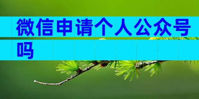 微信申请个人公众号吗