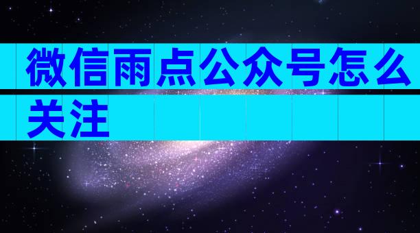 微信雨点公众号怎么关注
