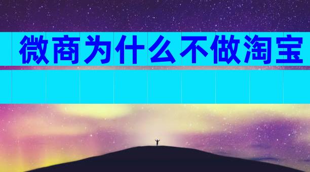 微商为什么不做淘宝