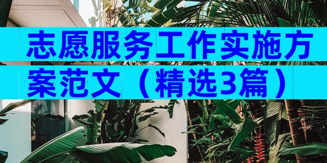 志愿服务工作实施方案范文（精选3篇）