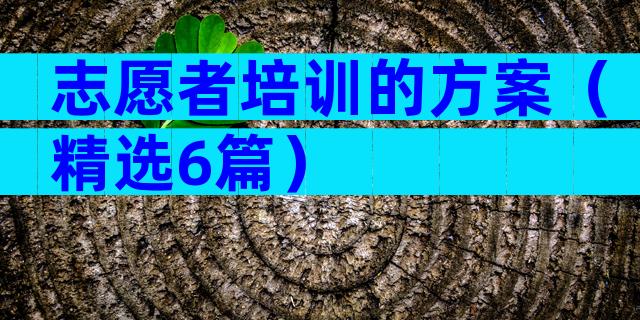 志愿者培训的方案（精选6篇）