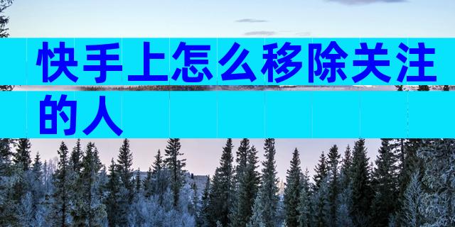 快手上怎么移除关注的人