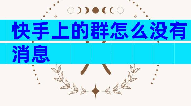 快手上的群怎么没有消息