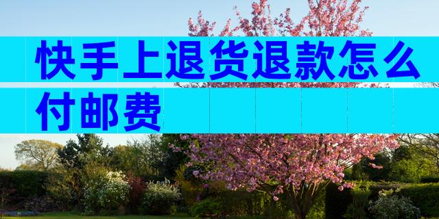 快手上退货退款怎么付邮费