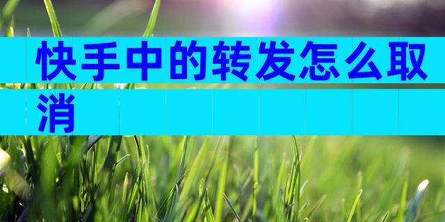 快手中的转发怎么取消