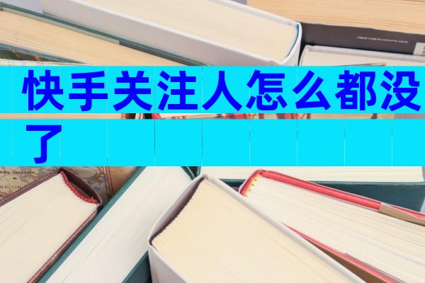 快手关注人怎么都没了