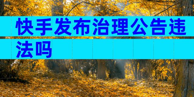 快手发布治理公告违法吗