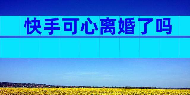 快手可心离婚了吗