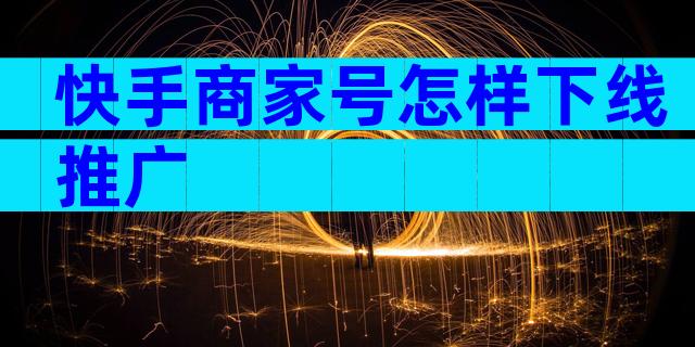 快手商家号怎样下线推广
