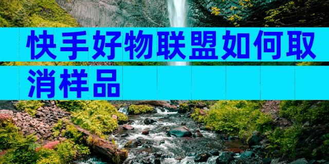 快手好物联盟如何取消样品