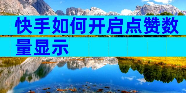 快手如何开启点赞数量显示