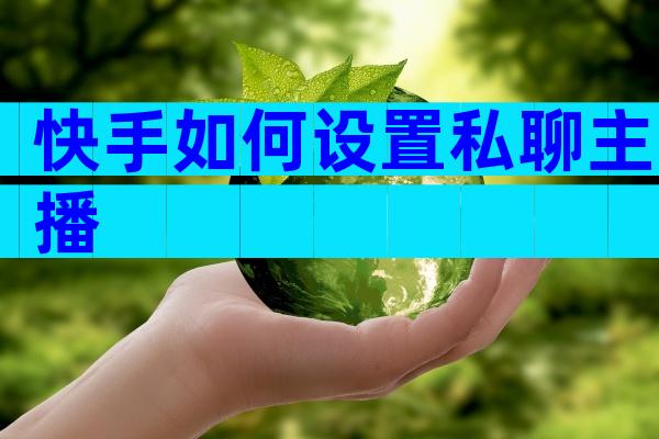 快手如何设置私聊主播