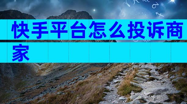 快手平台怎么投诉商家