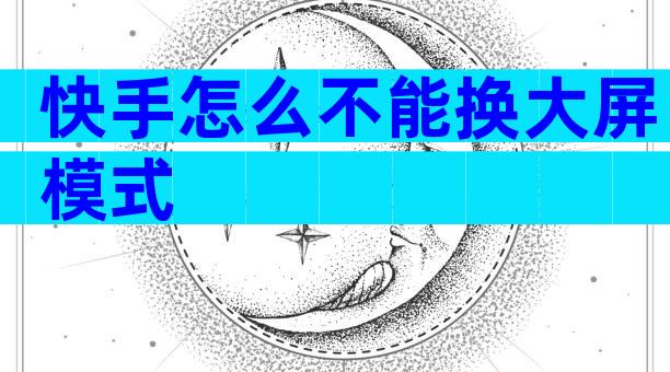 快手怎么不能换大屏模式
