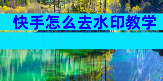 快手怎么去水印教学