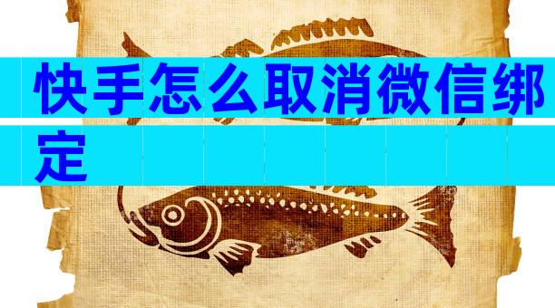 快手怎么取消微信绑定