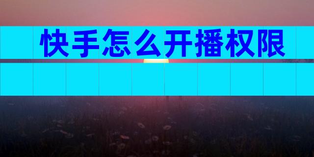 快手怎么开播权限