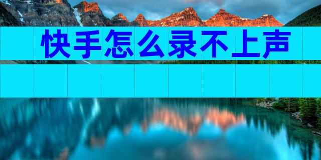 快手怎么录不上声