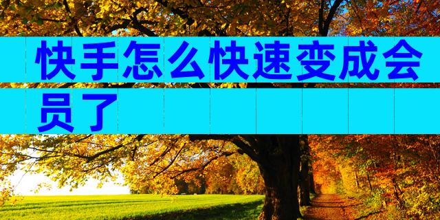 快手怎么快速变成会员了