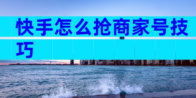 快手怎么抢商家号技巧